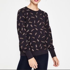 BODEN Navy Renee Sweatshirt Shooting Stars Lightning Bolts Sweater